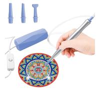 Electric Diamont Painting Pen, Vacuum Diamond Art Pens with 3 Interchangeable Tips, Point Drill Diamond Art Accessories Tools, Diamont Vacuum Pen for DIY Crafts Painting Cross-Stitch (Blue)