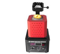 Electric Digital Smelting Furnace Kit with High Purity Graphite Crucible for Melting Scrap, Silver, Gold, Copper (Red, 2kg)