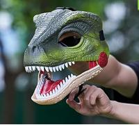 Electric Dino Mask, Halloween Masks Horror, Realistic Texture, Scary Mask with Movable Mouth and Dinosaur Scream, Adjustable Dino Mask for Children Adults