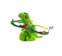 Electric Dinosaur Chasing Race Track Game with Music and Light for Baby Kids Green
