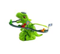 Electric Dinosaur Chasing Race Track Game with Music and Light for Baby Kids Green
