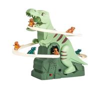 Electric Dinosaur Climbing Stairs, Stairs Track Game Set With Slide, Music, And LED Lights