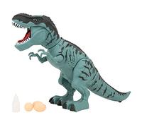 Electric Dinosaur Figures Intelligent Music Light Walking Spray Animals Model Kid Novelty Gift Toys Brown Blue Plastic Dinosaur Toy with Light Sound Function for Kids Playtime (Spray egg laying