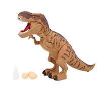 Electric Dinosaur Figures Intelligent Music Light Walking Spray Animals Model Kid Novelty Gift Toys Brown Blue Plastic Dinosaur Toy with Light Sound Function for Kids Playtime (Spray egg laying