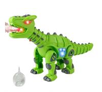 Electric Dinosaur Toys for 3+, RC Walking Dinosaur Robot Toy with Water Mist Spray, Lights and Sounds, 3 4 5 6 7 8 Years Old Boy Girl Christmas Birthday Gifts Realistic Dino Model Toys (Green)