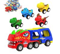 Electric Dinosaur Truck - Premium Tynosaurus Large Toy Vehicle System, Advanced 4 Pull Back Cars Set Technology, Professional Dinosaurs Figures Collection Construction | Educational Learning Equipmen