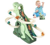 Electric Dinosaurs Climbing Toy - Stair Slide Roller Coaster Track Game | Dinosaurs Music Toy with Light and Sound | Kids Educational Toys, Birthday Gift For Boys And Girls, Contains 5
