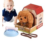 Electric Dog | Barking Electronic Plush Toy, Battery Operated Realistic Dog Toy with Rope, Walker, Barking, Tail Wagging, Playful Partner and More Fun