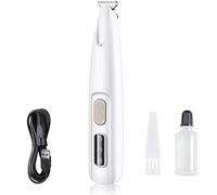 Electric Dog Trimmer, Rechargeable Waterproof with LED Light, Low Noise for Trimming Dog's Hair Around Paws, Eyes, Ears, Face, Rump