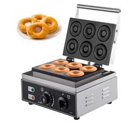 Electric Donut Maker - 6 Holes Non-Stick Doughnut Machine with 1550W Double-Sided Heating for Bakeries, Dessert Shops, and Coffee Shops