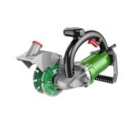 Electric Double-Blade Slotting Machine, 6-50mm Width, 37/39/50mm Depth, One-Hand Right-Angle Slotting, Dust-Free, Water Line Attachment, Guide Roller, 156mm Blade (130MM)