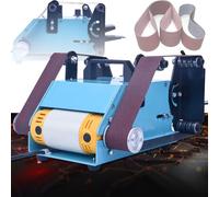 Electric Double-Ended Bench Belt Grinder - Compact DIY Tool for Woodworking, Metal, and Knife Making