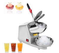 Electric Double Knife Ice Crusher, 85 kg/h,2 Adjustable Thickness, Suitable for Soft Drinks, Cocktails or Cold Dessert Preparation