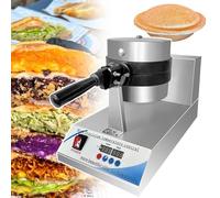 Electric Double-Sided Heating Waffle and Burger Press with Temperature Control and Timer for Home and Commercial Use