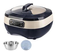 Electric Dough Proofer, 5/8L Bread Fermentation Machine with LCD Display & 1-72H Timer, Stainless Steel Inner Pot and Lid Automatic Proofing Maker for Bread Pizza Yogurt Home Use Blue 8L