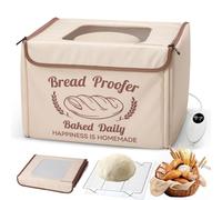 Electric Dough Proofer, Bread Proofing Box with 4 Shelves & Tray, 10-45°C Temp Control & 48H Timer, for Sourdough, Pizza, Yogurt, Baking