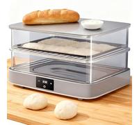 Electric Dough Proofer Machine 40L, 130W Bread and Pizza Dough Proofing Box, Adjustable Temperature 20℃-50℃, Timing 1min-24h, 2 Layer Warming Box