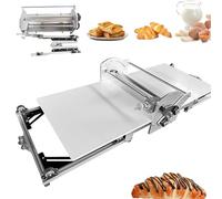 Electric Dough Sheeter, Commercial Dough Roller with Adjustable Thickness 2-30 mm, Foldable Stainless Steel Pastry Roller for Baking Croissants and Pizzas