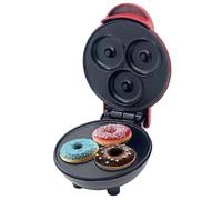Electric Doughnut Maker Machine, Non-Stick Baking Pan compatible with 3 Donuts, Ideal compatible with Home Snacks and Breakfast US Plug Red
