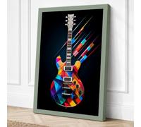Electric Dreams in Neon Canvas Wall Art Print 30x20 Inch