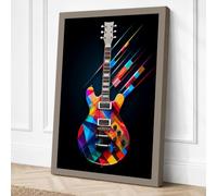 Electric Dreams in Neon Canvas Wall Art Print 36x24 Inch