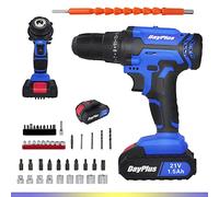 Electric Drill 21V Max Power Drill Impact Driver,26 Accessories Cordless Drills, 45 N.m Max Combi Drill, 3/8" Chuck Power Drill Drivers,1500mAh Li-Ion Battery Drill with 25+1 Torque, with LED Light