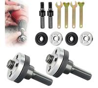 Electric Drill Angle Grinder Connecting Rod Set, 2025 New Angle Grinder Tool Drill Arbor Mandrel Adaptor with Replacement Grinders Flange Nuts and Spanner Wrench Conversion Tool (10Pcs)
