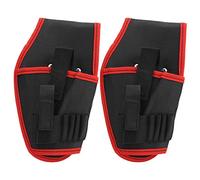 Electric Drill Belt Pouch Portable Cordless Electrician Tool Multifunctional Bag Thickened Polyester Adjustable Waist Belt for Electricians Carpenters DIY Enthusiasts 2Pcs 15cm x (Red Border)