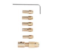 Electric Drill Bit Collet, Brass Collets 7Pcs/Set Non Slip Texture Wear Resistant 4 Jaw Durable for Polishing