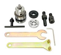 Electric Drill Chuck Angle Grinder Wheel Mandrel Adapter Disc Holder Spanner Shaft Connecting Rod 1/5-3/8inch Motor Shaft Coupler DIY Mini Saw Table Electrical Tool Fit for 5mm Shaft 775 795 895 Motor