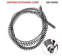 Electric Drill Drain Dredging Tool 5 Meter Spring Pipe Cleaner for Sink Sewer Clogged Pipeline with Manganese Steel Spring Head and 16mm Connector 3meters Extension Cord