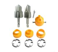 Electric Drill Pipe Threading Kit Dual Size Water Pipe Threader Tool for 1/2 Inch & 3/4 Inch PVC Pipes 4-Point & 6-Point Compatible Hole Expanding Drill Bits for Professional Plumbing Work