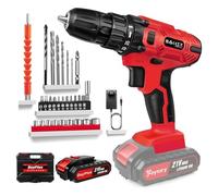 Electric Drill Set 21V, 45Nm Cordless Combi Drills, Battery Power Drill Drivers, 3/8" Keyless Chuck, 25+1 Torque, 29Pcs Electric Screwdriver Kit with 1.5Ah Battery and Charger for Garden DIY Project