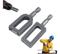 Electric Drill Wire Twisting Tool, Heavy Duty Twister Attachment, Carbon Steel Hexagonal Tying Accessory for Fence Construction Fastening, Cable Processing Winder (Silver_2PCS)