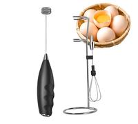 Electric Drink Mixer, Handheld Milk Frother, Portable Beverage Blender, High-Speed Foam Maker, USB Rechargeable, Black, 2-Speed for Coffee, Protein Shakes, Latte, Tea, Camping