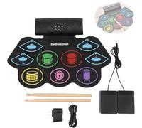 Electric Drum Kit for Kids, Portable 9-Pad Silicone Set with Speaker, Pedals & Sticks, Includes Earphone Slot for Beginners