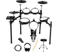 Electric Drum Kit Mesh Head 8Piece Drum Throne Sticks Headphone Audio Cable Included More Stable IronMetalBracket Professional electronic drums