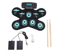 Electric Drum Pad Set, 9 Pads Roll Up Electric Drum Set, Roll Up Drum Practice Pad with Drum Pedals and Drum Sticks, Practice Drum Pad Midi Drum Kit with Headphone Jack and Speaker