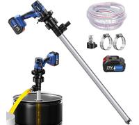 Electric Drum Pump - High Flow Adjustable Speed with 21V Battery & 4M Hose for Versatile Liquid Transfer(Aluminum-Tube)