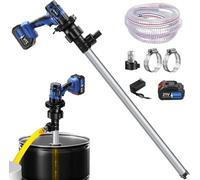 Electric Drum Pump, High Flow, Liquid Transfer Pump For Low Viscosity Liquids Such As Water, Diesel, Kerosene,Continuously Variable Speed With Discharge Hose(Stainless-steel-pipe)