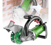 Electric Dual Saw Blade Slotting Machine - One-Hand Dust-Free Right-Angle Wall Chaser with Water Line Attachment & Guide Roller, 6-50mm Width, 37/39/50mm Depth, 133mm Cutting Capacity