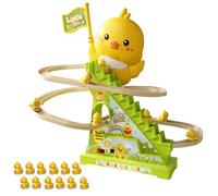 Electric Duck Climbing Stairs Racer Track, Safe And Sturdy Build, 26.6x14.5x25.6cm, Small Ducks Climbing Toys, Electric Duck Roller Coaster Toy, Fun Design, For Toddler
