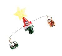 Electric Dynamic Santa Bobsled Christmas Tree, Flying Bobsled Decoration, Party Rotating Treetop Ornament With Whirling LED Brightened Decoration And Music Functionality