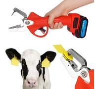 Electric Ear Tag Applicator - Universal Livestock Tool for Animals Including Cattle, Sheep, Swine, and Rabbits - Includes 2 Rechargeable Batteries