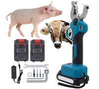 Electric Ear Tag Plier for Cattle, Pigs, Sheep, Goats, Cows - Cordless Livestock Tagging Tool with 2 Batteries