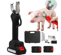 Electric Ear Tag Plier for Cattle, Pigs, Sheep, Goats, Cows - Cordless Livestock Tagging Tool with 2 Batteries