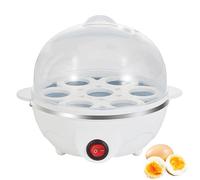 Electric Egg Boiler, 7 Eggs Capacity Cooker with Measuring Cup, Quick Boiling, Auto-off, Egg Poacher Machine for Home Kitchen white 1layer