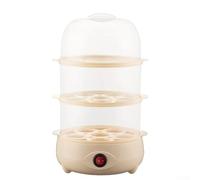 Electric Egg Cooker and Steamer with Anti Dry Burning and Auto Power Off, Compact 3 Layer Design for Home Kitchen Breakfast Use, Boils U(Yellow-3)