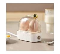 Electric Egg Cooker Small Egg Cooker Multi Function Egg Steamer Dormitory Household Egg Boiler One Person Breakfast Machine Can Cook Two Eggs Rapid Egg Boiler (Color : Blanc)