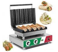 Electric Egg Roll Machine, Non-Stick Waffle Cone Maker with Timer & Temp Control for Food Trucks, Snack Bars